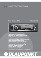 Blaupunkt New-Orleans-MP-58 - Owners Manual